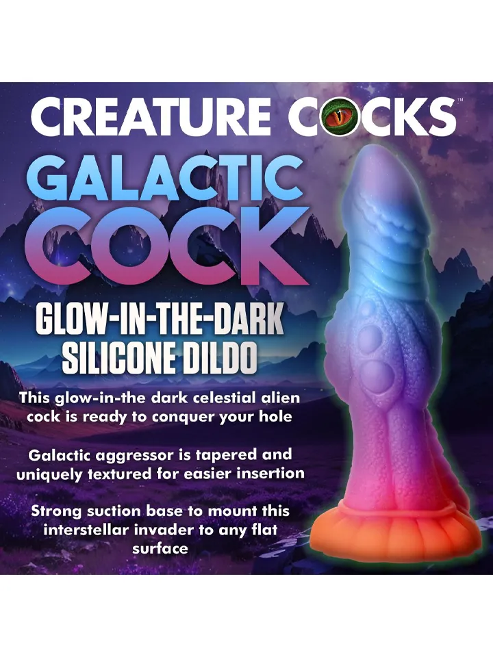 Glow-In-The-Dark Alien Dildo 21,6 cm - Drachen-Dildo 6