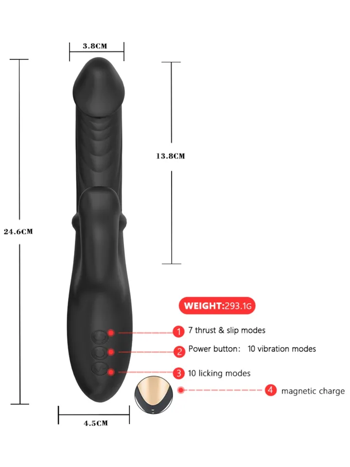 Grlpwr Envy Licking & Thrusting Vibrator - Rabbit-Vibrator mit rotierender Zunge 3