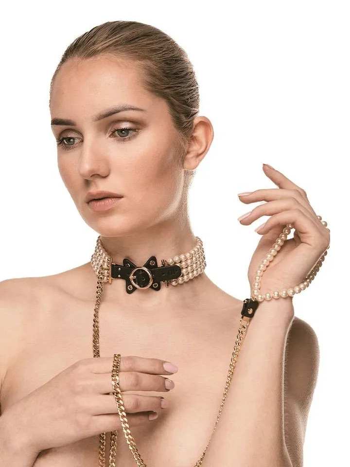 Guilty Pleasure Luminious Pearl Leash & Collar - Halsband & Leine 2 [full]