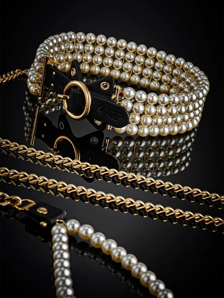 Guilty Pleasure Luminious Pearl Leash & Collar - Halsband & Leine 3 [full]