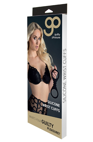 Guilty Pleasure Silicone Wrist Cuffs Black - Silikon-Handschellen 2