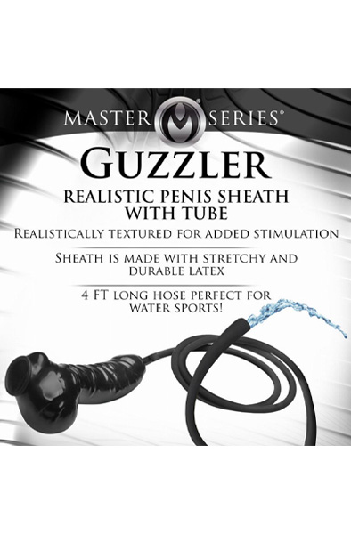 Guzzler Realistic Latex Penis Sleeve With Hose - Penishülle 5
