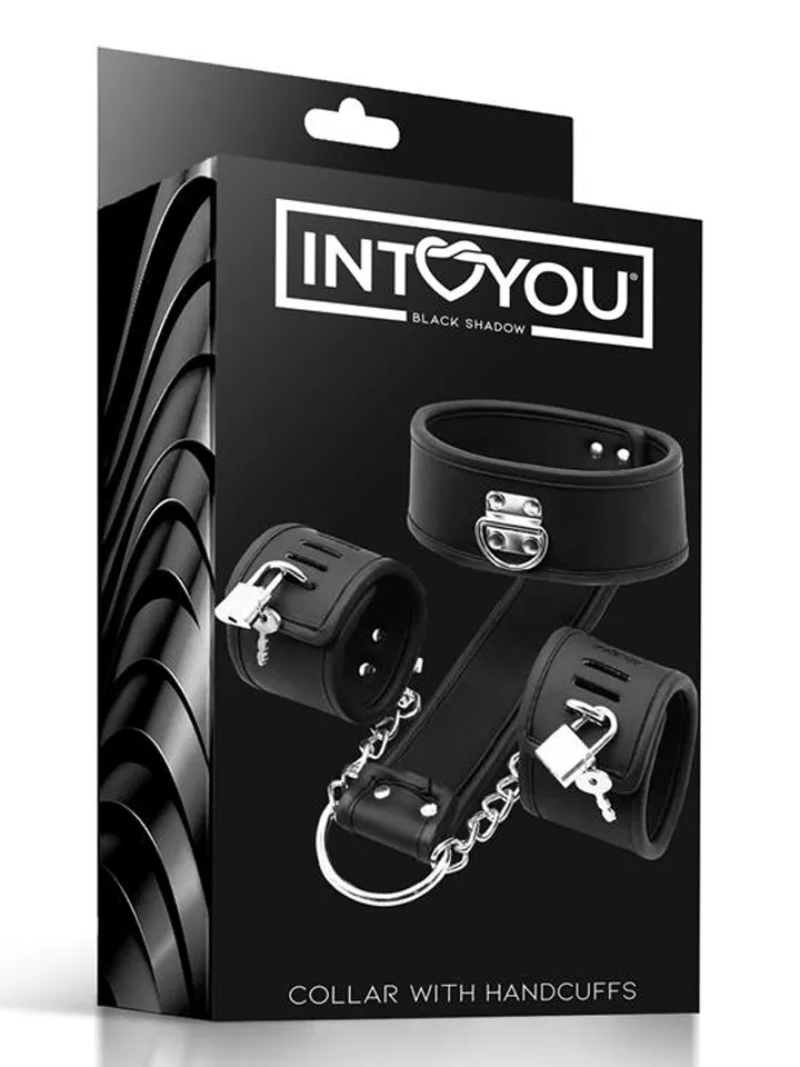 Halsband- und Handfesseln-Set aus veganem Leder - Handschellen 3 [full]