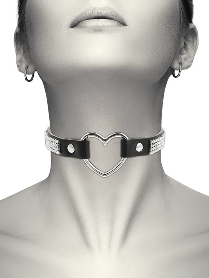 Hand Crafted Halsband aus veganem Leder mit Herz - BDSM Halsband 1 [full]