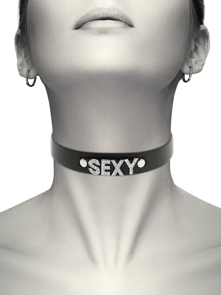 Hand Crafted Halsband aus veganem Leder sexy - BDSM Halsband 1 [full]