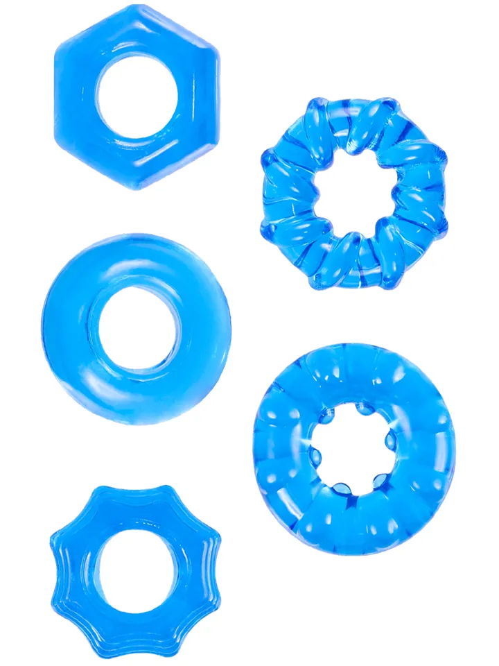 Hardcore Powerful Coch Ring Set Blue - Cockring-Set 1