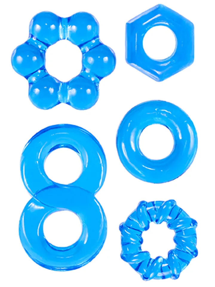 Hardcore Powerful Infinity C-Ring Set Blue - Cockring-Set 1