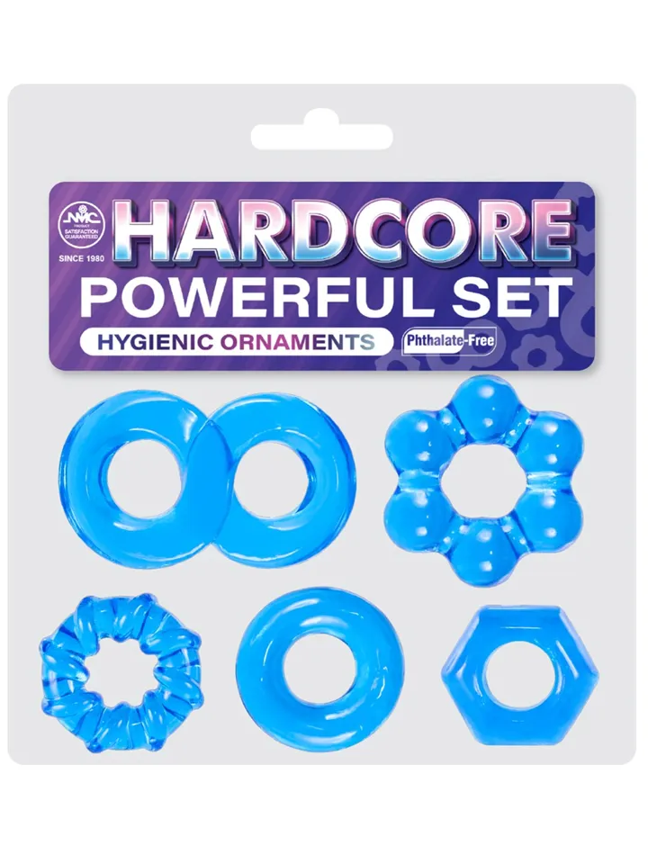 Hardcore Powerful Infinity C-Ring Set Blue - Cockring-Set 3