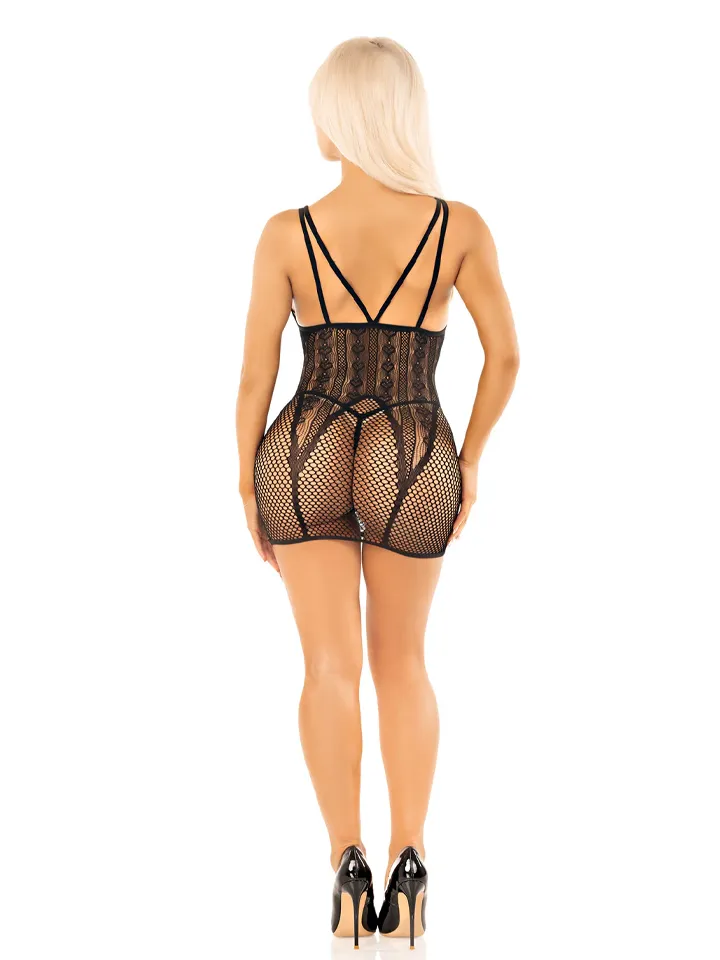 Heart Net Mini Dress Black - Kleider & Röcke 3 [full]