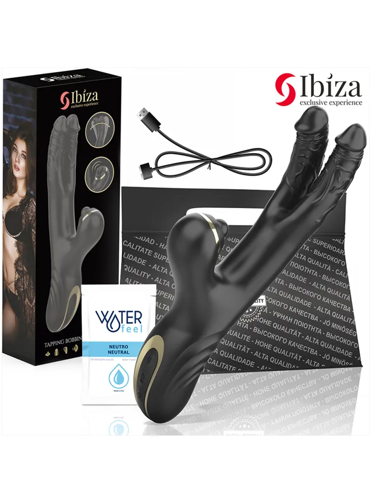 Ibiza Two Dragons Doppelvibrator Schwarz - Rabbit-Vibrator 3