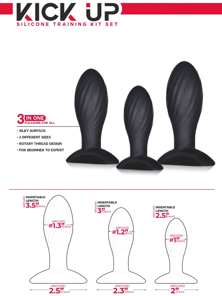 Kick Up Silicone Anal Training Set - Analplug Set 2 [full]