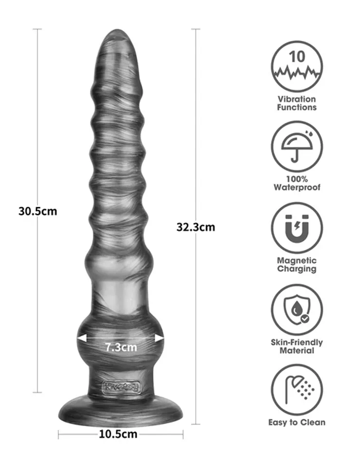 King Sized Vibrating Vibrax Slider 32,3 cm - Anal-Dildo mit Vibration 3 [full]