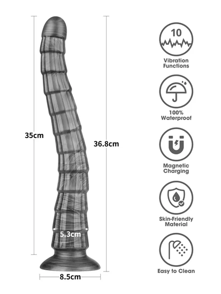 King Sized Vibrating Vibrax Slider 36,8 cm - Anal-Dildo mit Vibration 2 [full]