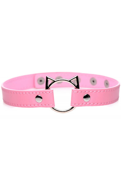 Kinky Kitty Ring Slim Halsband Pink - BDSM Halsband 2