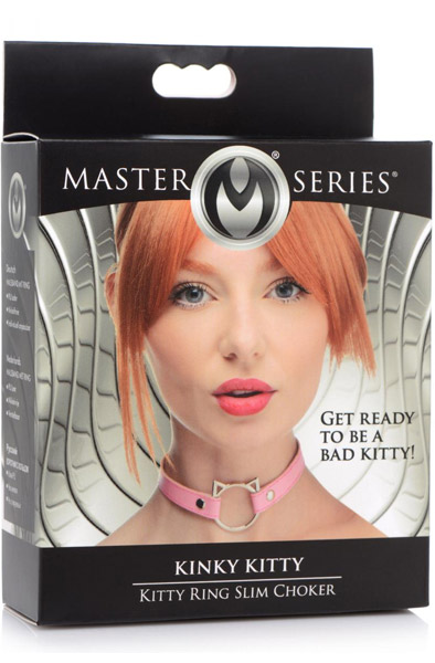 Kinky Kitty Ring Slim Halsband Pink - BDSM Halsband 3