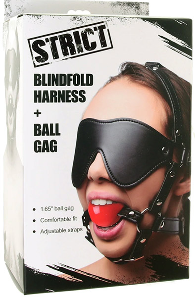Kinky Verstellbares Harness mit Augenbinde & Ballknebel - Knebel mit Geschirr 4