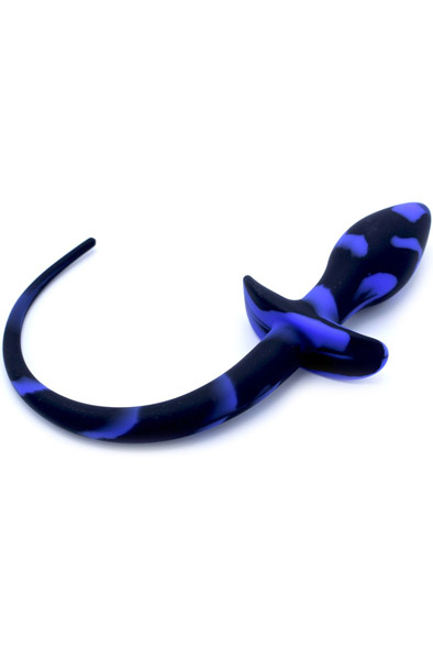 Kiotos Anal Plug Dog Tail Black/Blue - Analplug in Tierform 1
