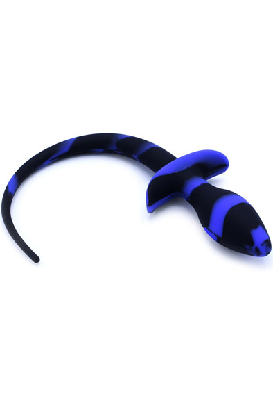 Kiotos Anal Plug Dog Tail Black/Blue - Analplug in Tierform 2