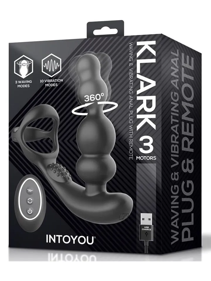 Klark Waving & Vibrating Plug mit Fernbedienung - Prostatavibrator mit Penisring 5 [full]