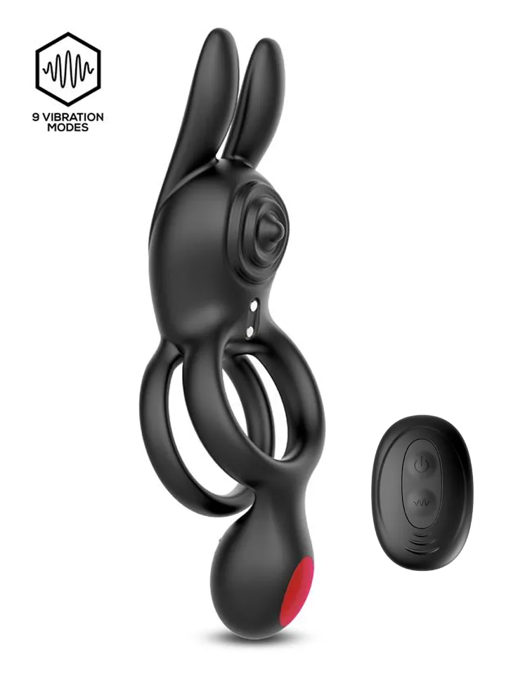 Konny Vibrating Rabbit Double Cockring - Penisring für den Mann 1 [full]