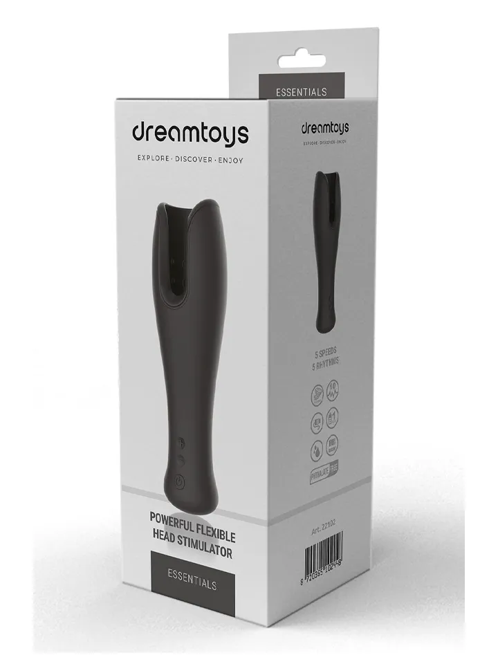 Kraftvoller, flexibler Head-Stimulator Schwarz - Vibrations-Masturbator 4