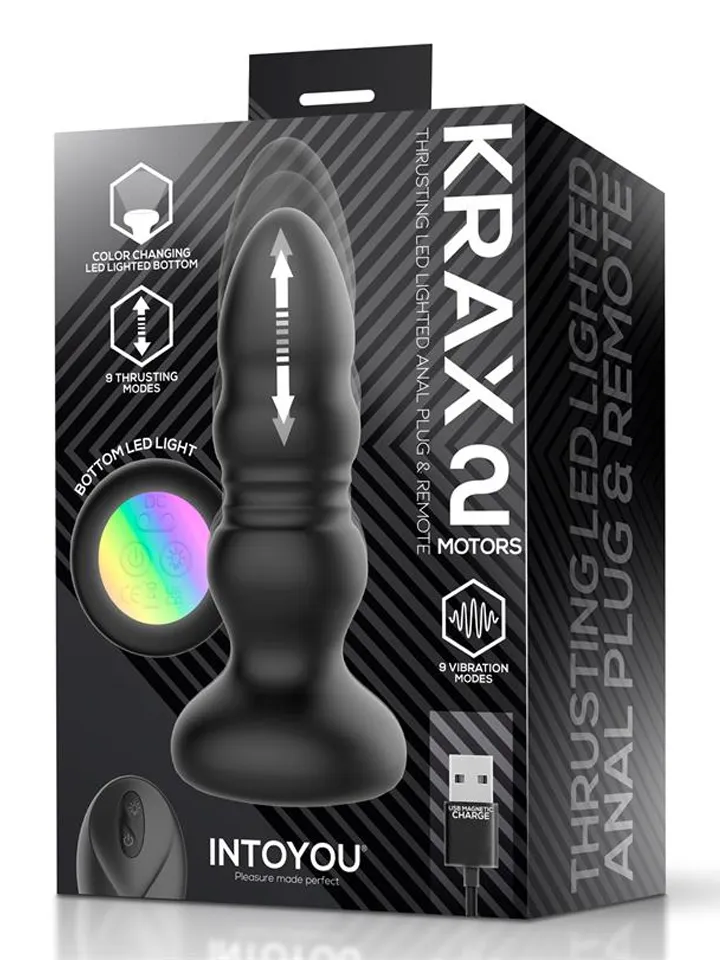 Krax Butt Plug With Vibration, Thrusting & Led Light - Vibrierender Analplug 4 [full]