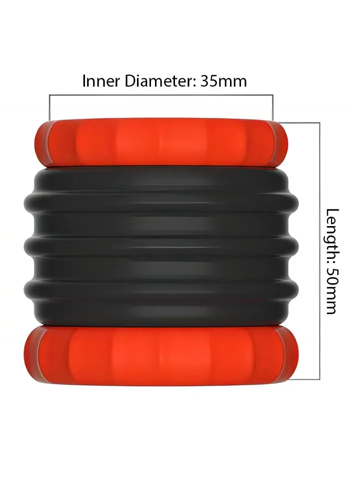 KSB 2in1 Silicone Cockring & Stretcher Black - Ball Stretcher 2 [full]