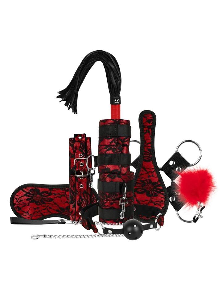 Lace & Leather Look 8-pcs Bondage Set - Bondage-Set 1 [full]