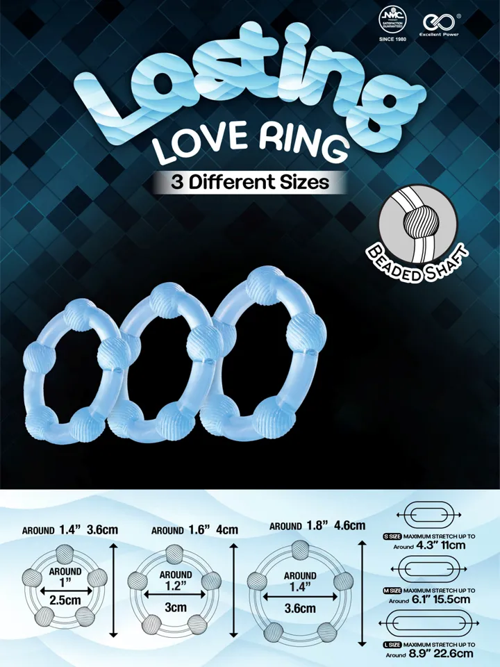 Lasting Love Ring Beaded Blue - Cockring-Set 2 [full]
