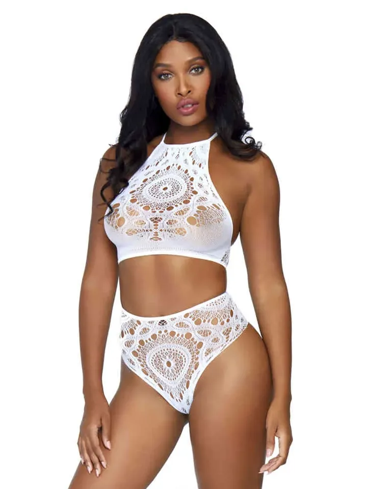 Leg Avenue Crop Top & Hochtaillierter String - Sexy Dessous 1 [full]