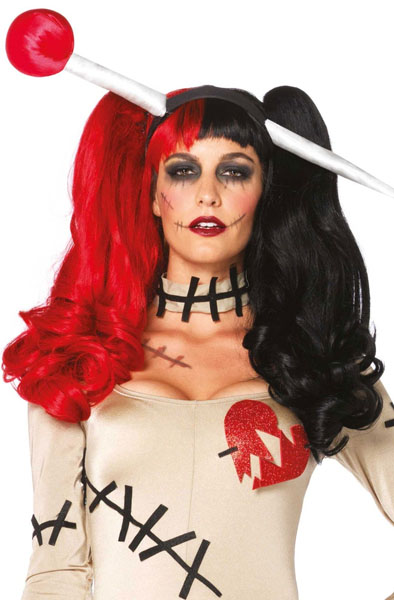 Leg Avenue Harlequin Wig Black/Red - Perücke 2