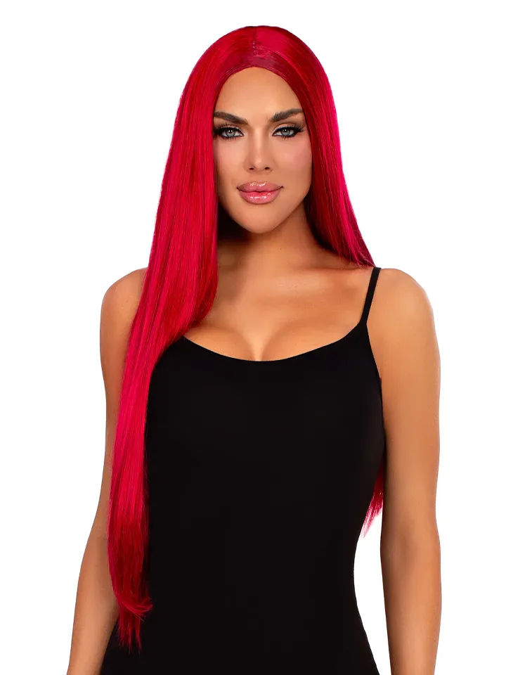 Leg Avenue Long Straight Center Part Wig Red - Rote Perücke 1 [full]