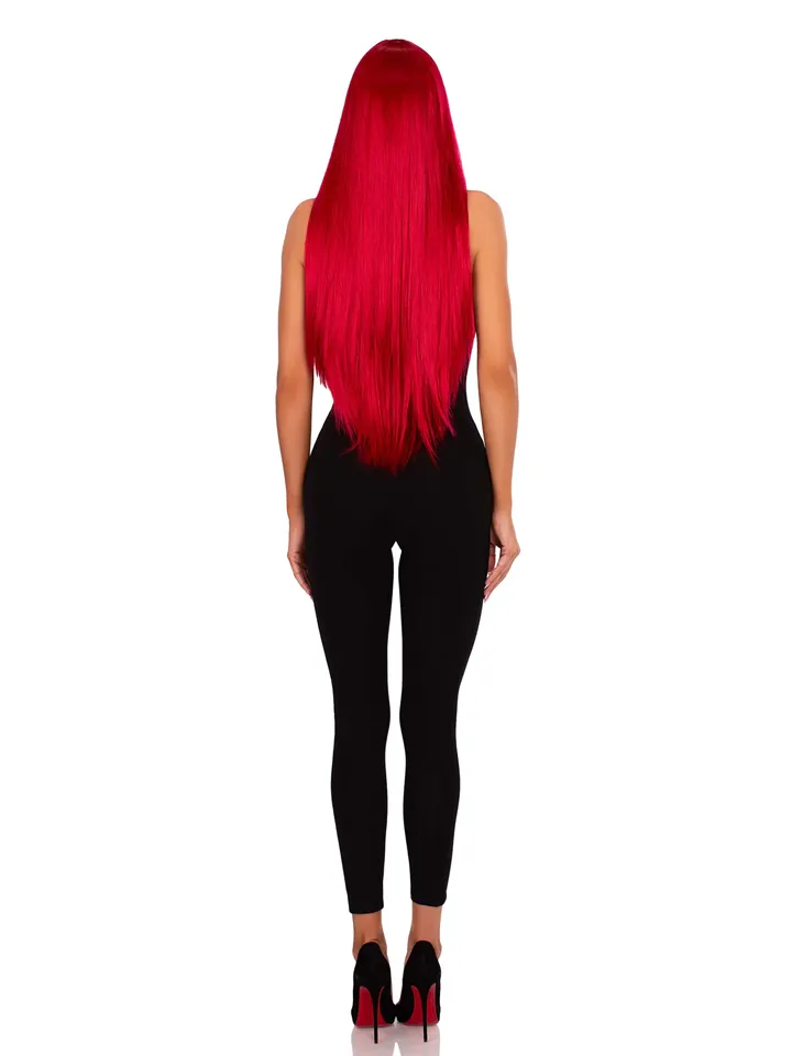 Leg Avenue Long Straight Center Part Wig Red - Rote Perücke 2 [full]