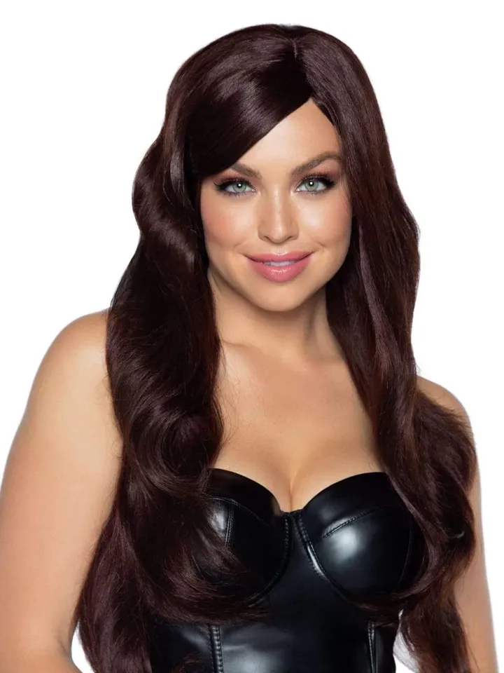 Leg Avenue Long Wavy Wig Brown - Perücke 1 [full]