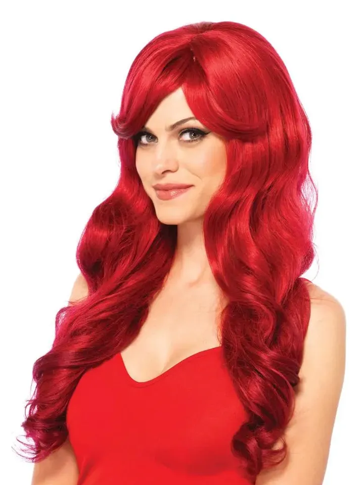 Leg Avenue Long Wavy Wig Red - Perücke 1 [full]