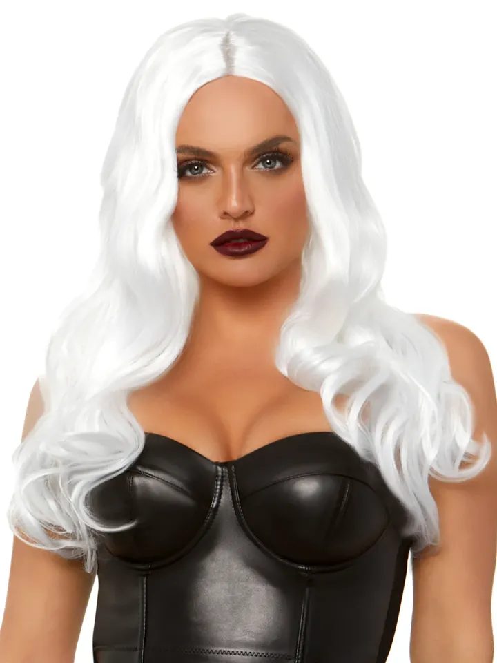 Leg Avenue Long Wavy Wig White - Perücke 1 [full]