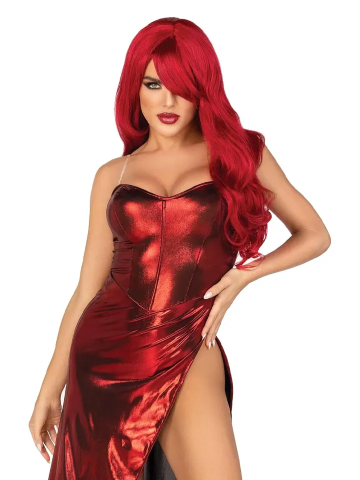 Leg Avenue Schimmernder Bodysuit Rot - Rollenspiele & Verkleidungen 1 [full]