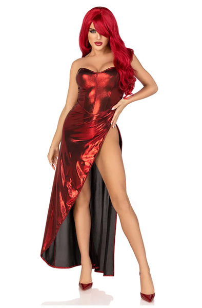 Leg Avenue Schimmernder Bodysuit Rot - Rollenspiele & Verkleidungen 3
