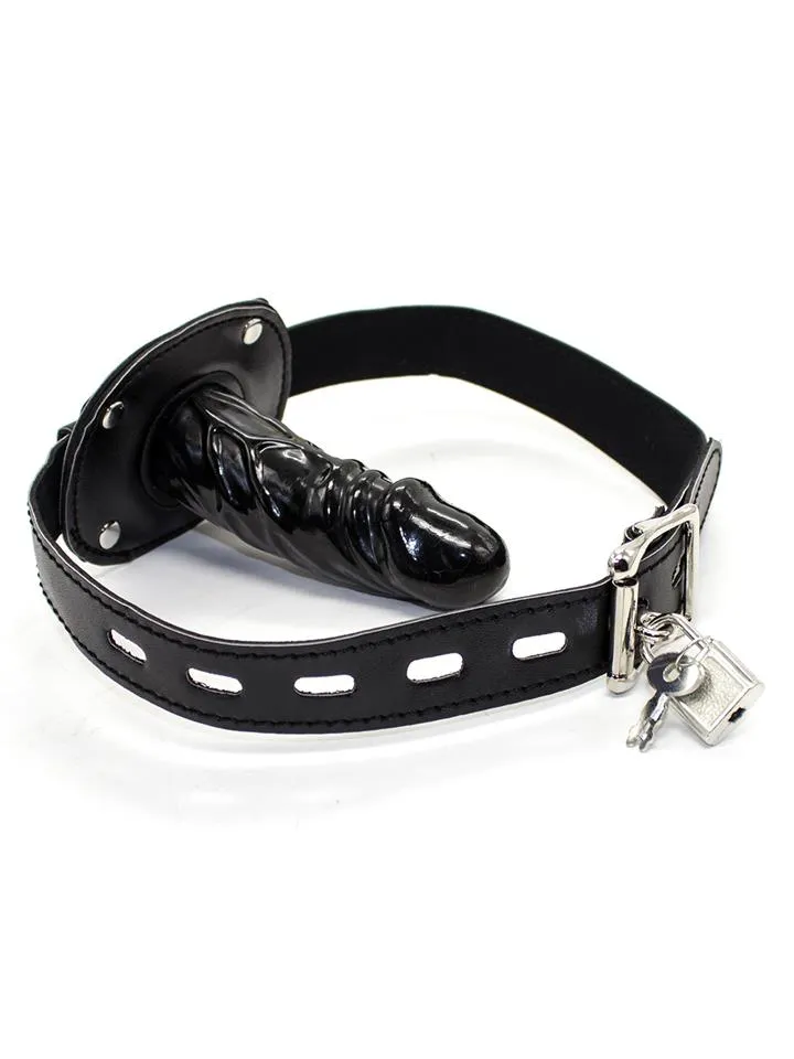 Locking Long Penis Gag 10 cm - Knebelball mit Dildo 2 [full]