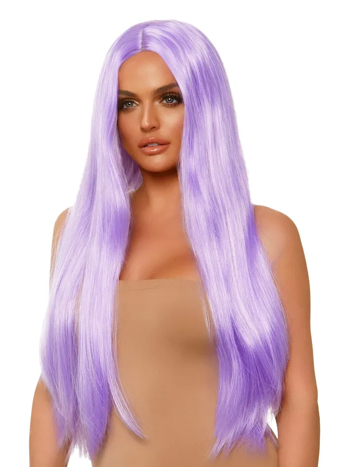 Long Straight Center Part Wig Lavender - Perücke 1 [full]