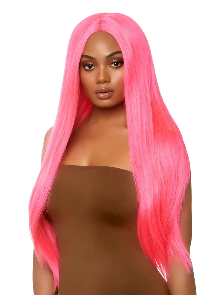 Long Straight Center Part Wig Neon Pink - Perücke 1 [full]