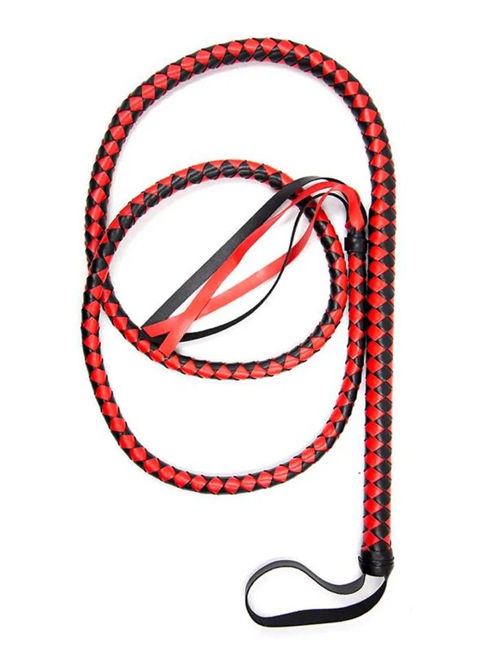 Long Whip Black & Red 210 cm - Peitsche 1 [full]