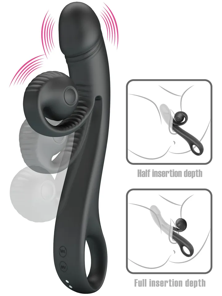 Love Romance Selma Snail Rabbit Black - G-Punkt-Vibrator 1