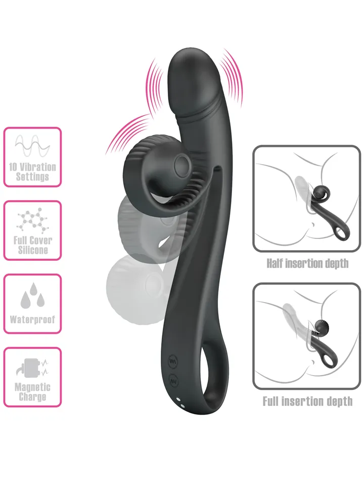 Love Romance Selma Snail Rabbit Black - G-Punkt-Vibrator 2