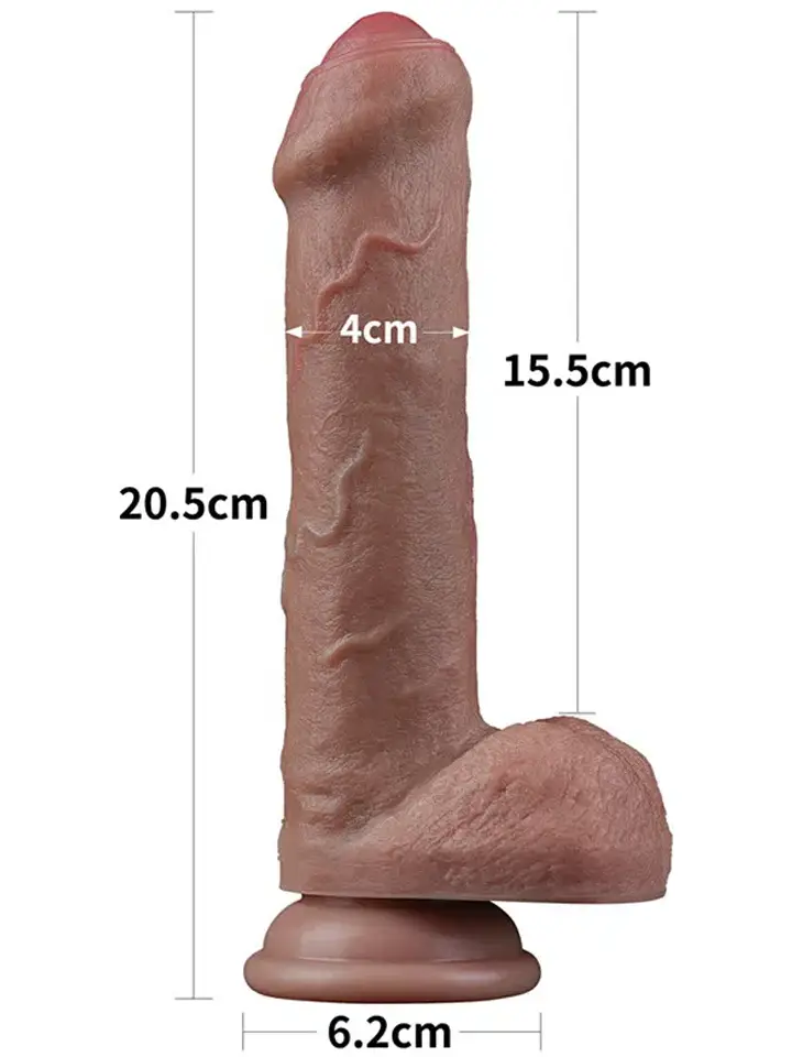 Lovetoy doppelschichtiges Silikon-Glied 20,3 cm - Realistischer Dildo 2