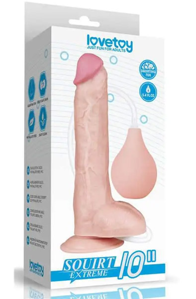 Lovetoy Squirt Extreme Dildo Hautfarben 25,5 cm - Spritzdildo 4