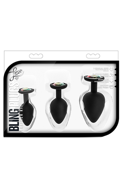 Luxe Bling Plugs Training Kit Black - Analplug Set 2