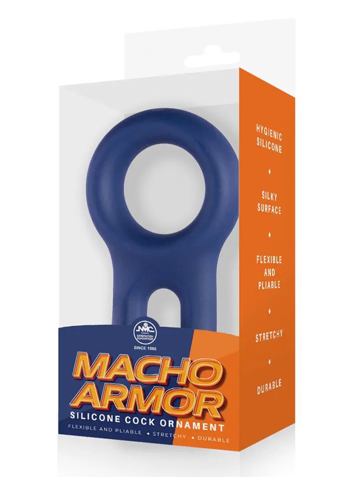 Macho Armor Silikon Cock & Ball Ring Blau - Penis- und Hodensackringe 2 [full]