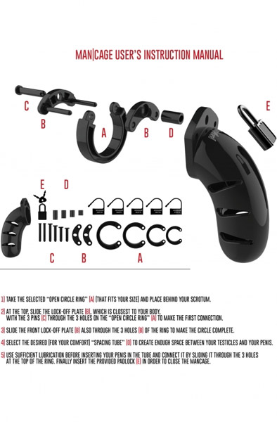Mancage 01 Chastity Cock Cage Black - Keuschheitskäfig 3