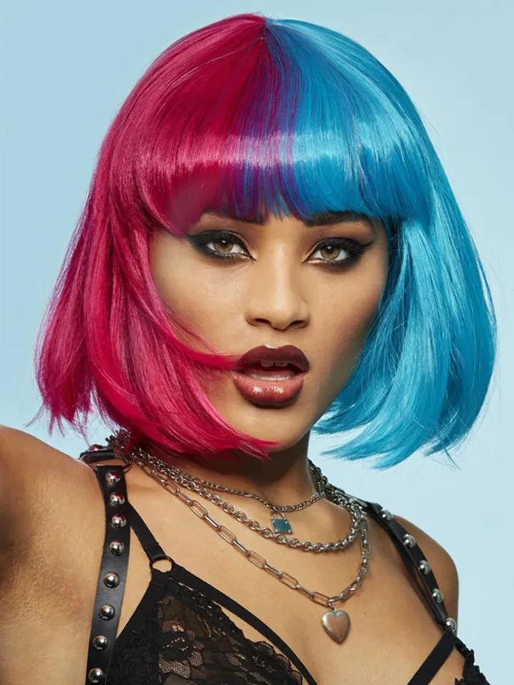 Manic Panic Red & Blue Bob Wig - Perücke 1 [full]